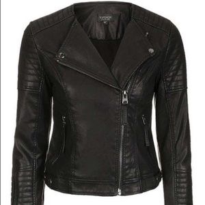 Topshop Nelly Leather Jacker